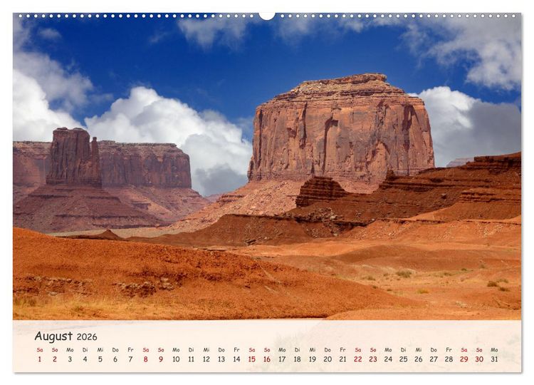Produktbild: Monument Valley - Faszinierende Westernkulisse in den USA (hochwertiger Premium Wandkalender 2026 DIN A2 quer), Kunstdruck in Hochglanz