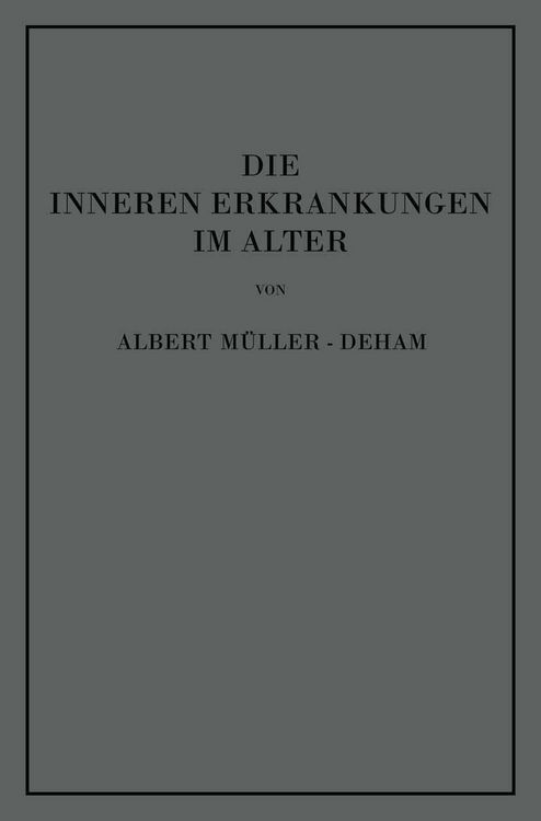 Produktbild: Die inneren Erkrankungen im Alter