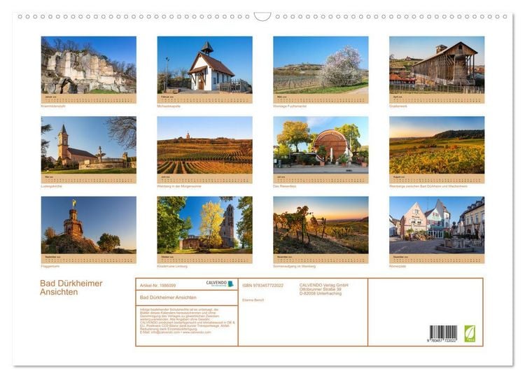 Produktbild: Bad D&uuml;rkheimer Ansichten (Wandkalender 2026 DIN A2 quer), CALVENDO Monatskalender