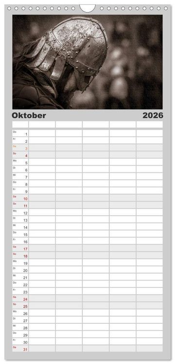 Produktbild: Familienplaner 2026 - Wikinger und Krieger mit 5 Spalten (Wandkalender, 21 x 45 cm) CALVENDO