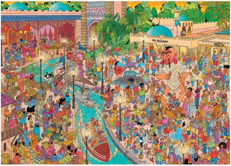 Produktbild: Jumbo 1110100620 - Jan van Haasteren, Fata Morgana Efteling, Comic-Puzzle, 1000 Teile