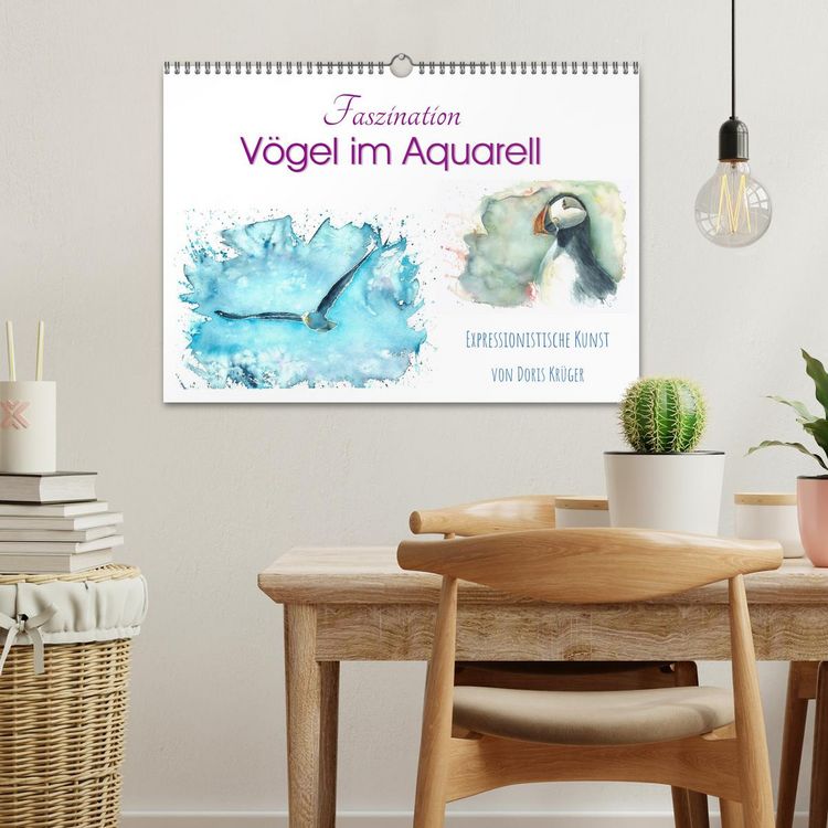 Produktbild: Faszination V&ouml;gel im Aquarell - Expressionistische Kunst von Doris Kr&uuml;ger (Wandkalender 2026 DIN A3 quer), CALVENDO Monatskalender