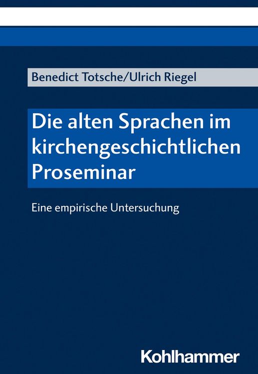 Produktbild: Die alten Sprachen im kirchengeschichtlichen Proseminar