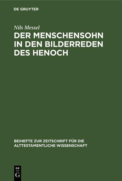 Produktbild: Der Menschensohn in den Bilderreden des Henoch
