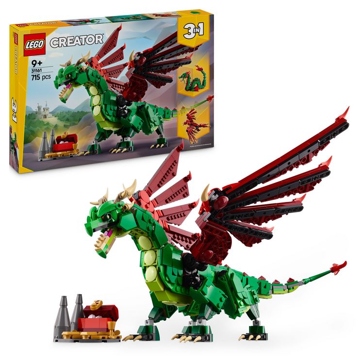 Bild vom Artikel LEGO® Creator Grüner Drache (31161); 3-in-1-Spielset; umbaubar in Seeschlange oder Phönix vom Autor 