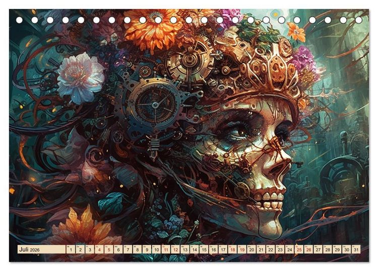 Produktbild: Floraler Steampunk (Tischkalender 2026 DIN A5 quer), CALVENDO Monatskalender