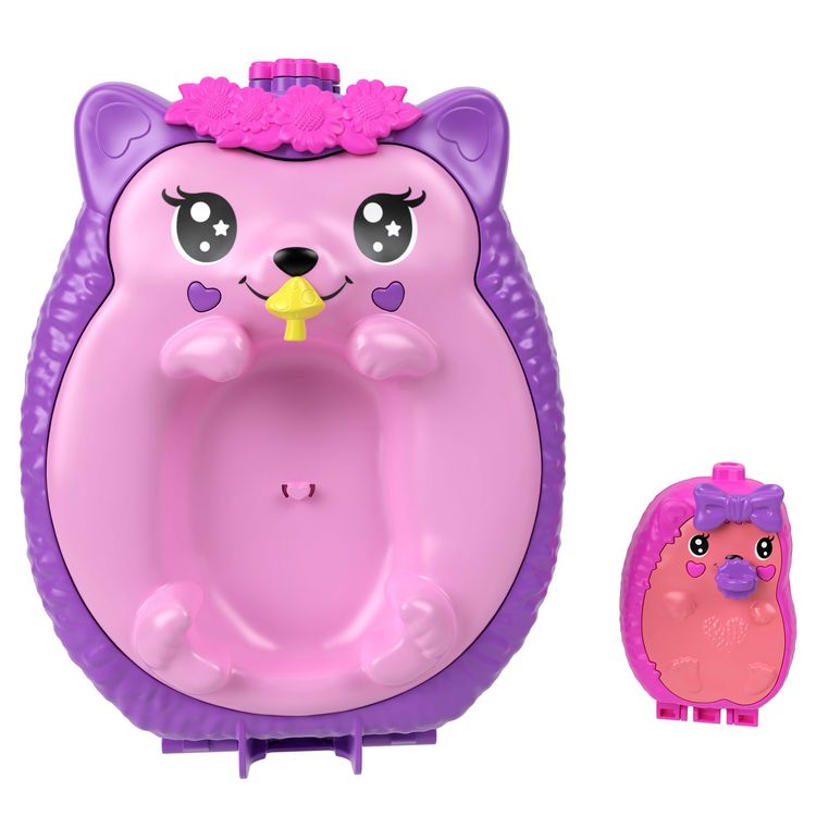 Produktbild: Polly Pocket Mama & Baby Igel Handtaschen-Spielset mit 2 Puppen & 16 Accessoir