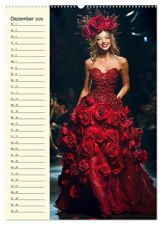 Produktbild: Bl&uuml;tenzauber. High Fashion auf dem Catwalk (hochwertiger Premium Wandkalender 2026 DIN A2 hoch), Kunstdruck in Hochglanz