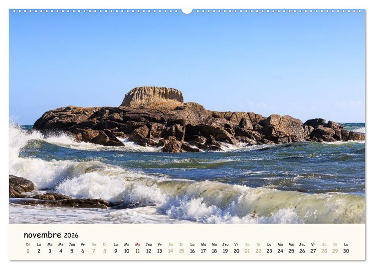 Produktbild: Rochers et mer (Calendrier mural 2026 DIN A2 vertical), CALVENDO calendrier mensuel