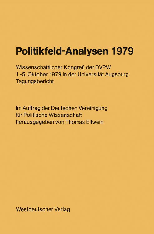 Produktbild: Politikfeld-Analysen 1979