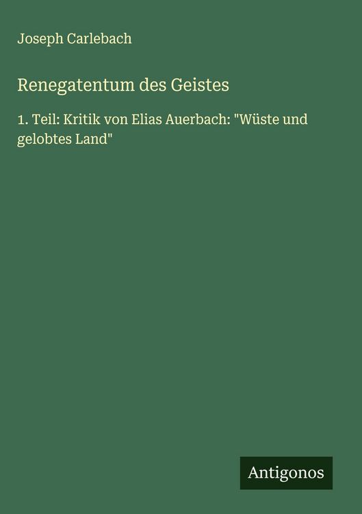 Produktbild: Renegatentum des Geistes