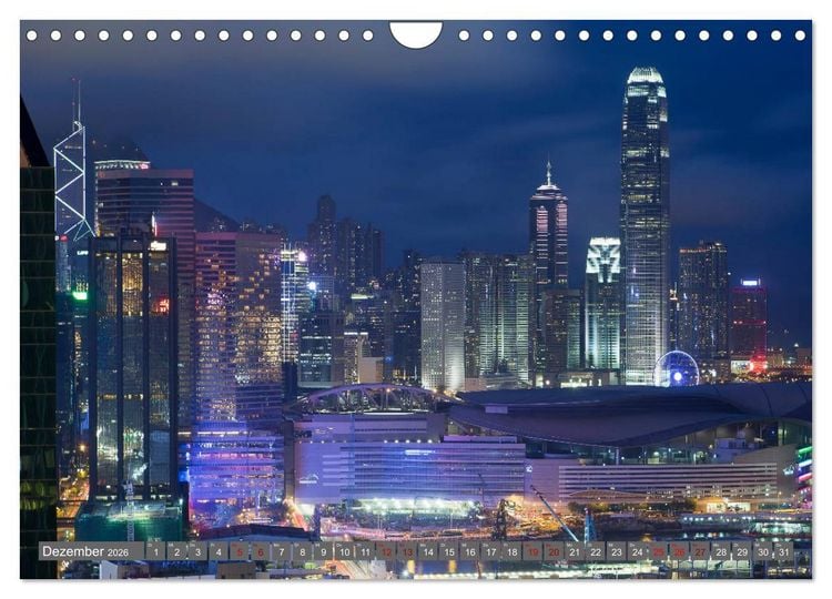 Produktbild: Hong Kong Citylights (Wandkalender 2026 DIN A4 quer), CALVENDO Monatskalender