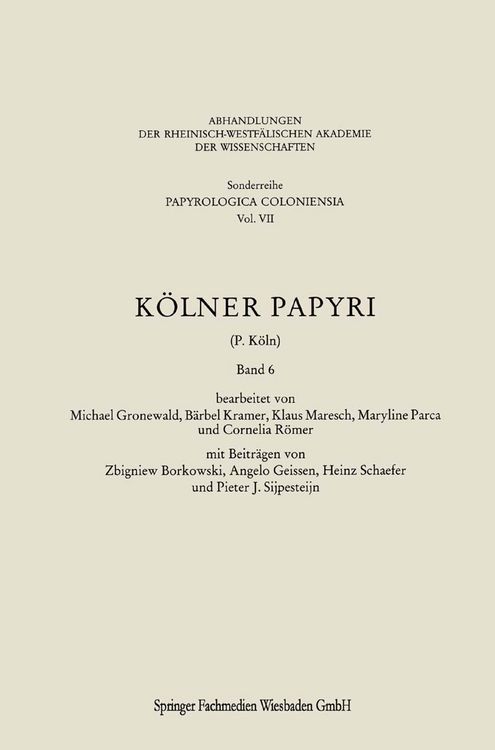 Produktbild: K&ouml;lner Papyri