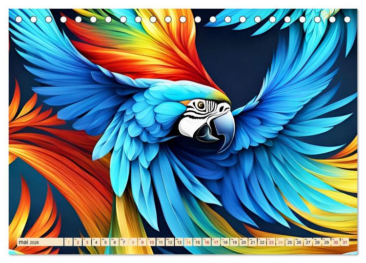 Produktbild: Les fractales animales (Calendrier de bureau 2026 DIN A5 vertical), CALVENDO calendrier mensuel