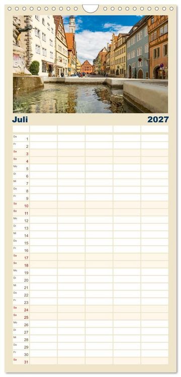 Produktbild: Familienplaner 2027 - Ein Spaziergang durch Rothenburg ob der Tauber mit 5 Spalten (Wandkalender, 21 x 45 cm) CALVENDO