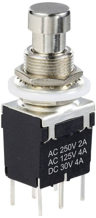 Produktbild: TRU COMPONENTS TC-12193708 Druckschalter DPDT mit geradem Stift Schaltstrom (max.): 4 A 1 St.