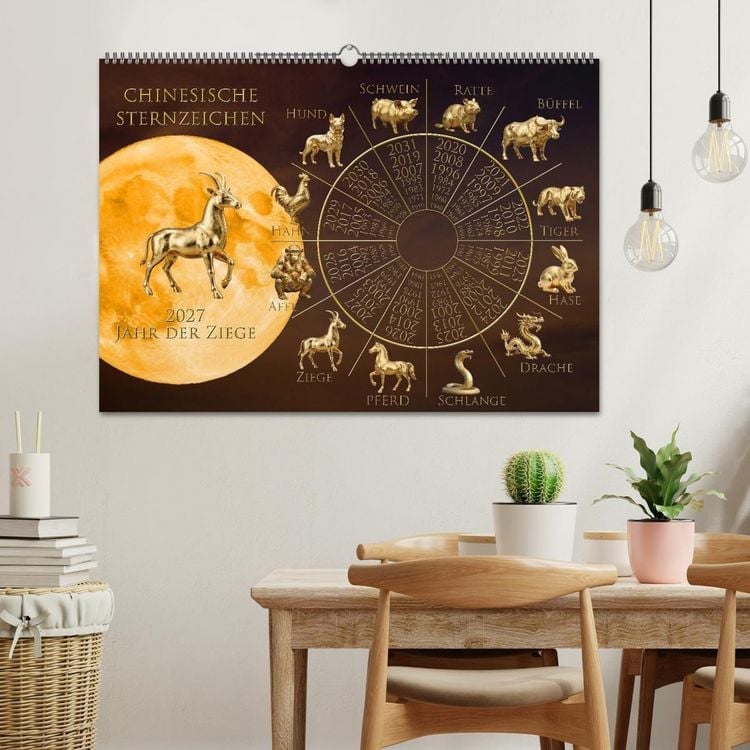 Produktbild: Chinesische Sternzeichen (Wandkalender 2027 DIN A2 quer), CALVENDO Monatskalender