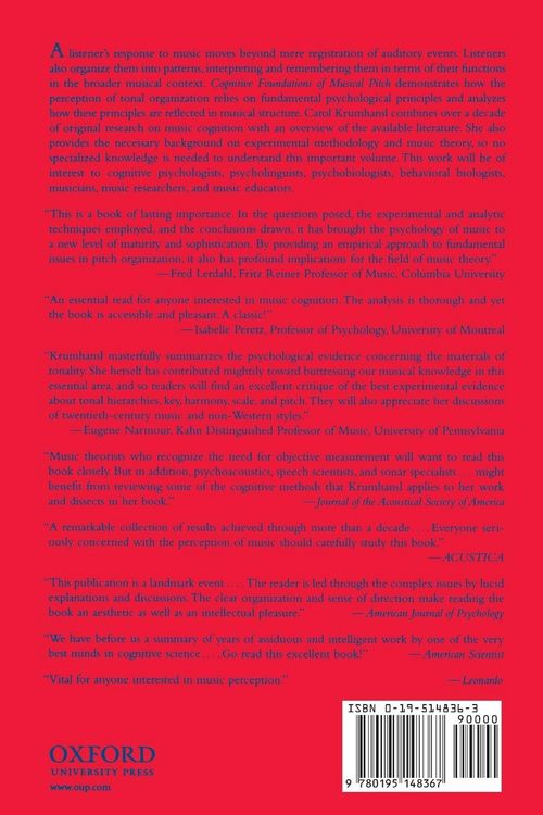 Produktbild: Cognitive Foundations of Musical Pitch