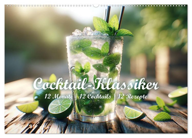 Produktbild: Cocktail-Klassiker (Wandkalender 2026 DIN A2 quer), CALVENDO Monatskalender