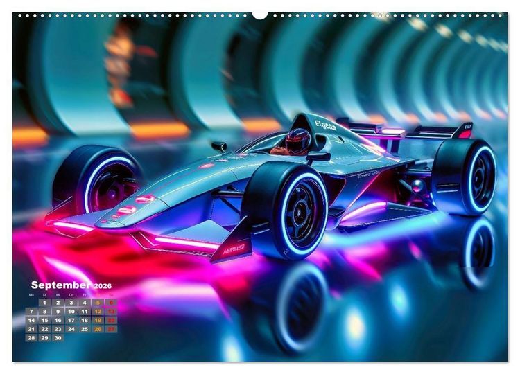 Produktbild: Formel E futuristisch (Wandkalender 2026 DIN A2 quer), CALVENDO Monatskalender