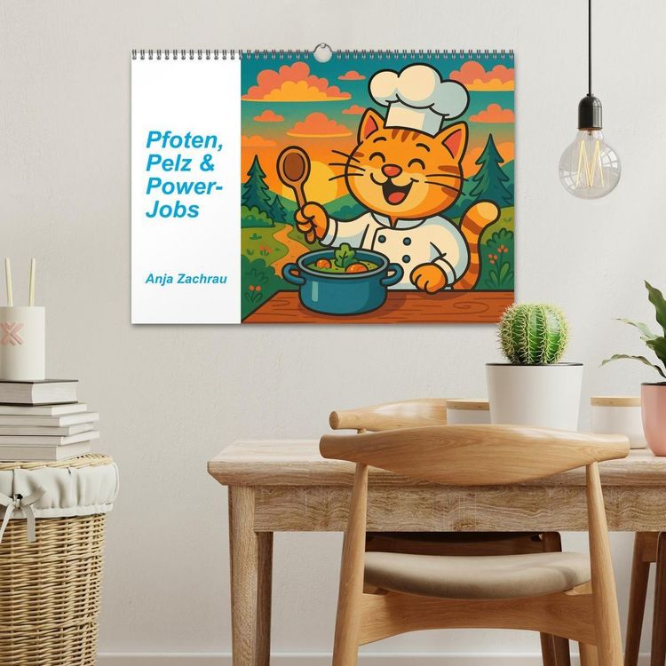 Produktbild: Pfoten, Pelz & Power-Jobs (Wandkalender 2026 DIN A3 quer), CALVENDO Monatskalender