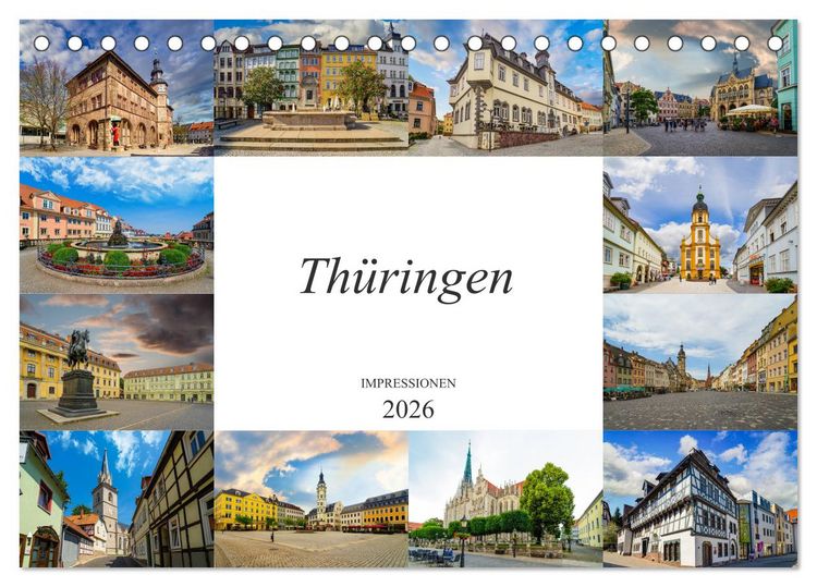 Produktbild: Th&uuml;ringen Impressionen (Tischkalender 2026 DIN A5 quer), CALVENDO Monatskalender