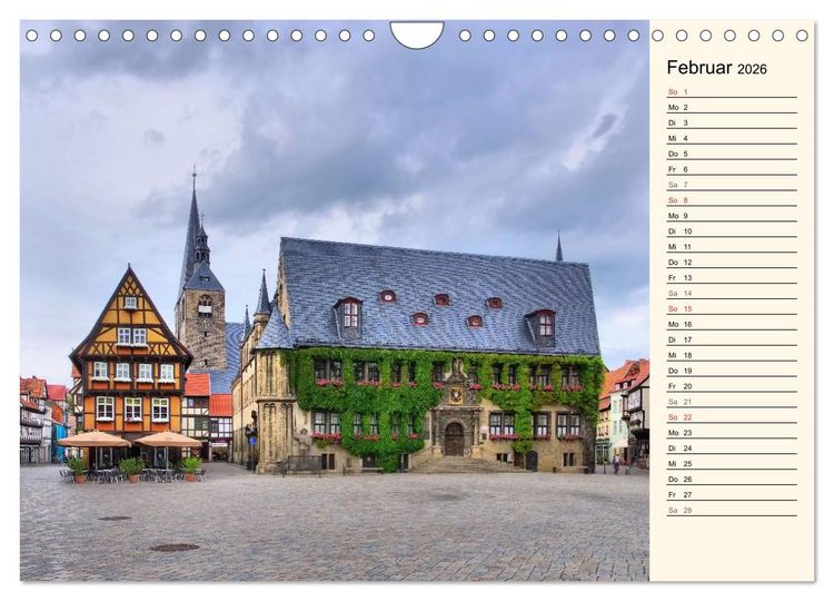Produktbild: Quedlinburg - Welterbestadt im Harz (Wandkalender 2026 DIN A4 quer), CALVENDO Monatskalender
