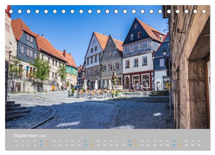 Produktbild: Kronach - drei Fl&uuml;sse und eine Festung (Tischkalender 2026 DIN A5 quer), CALVENDO Monatskalender