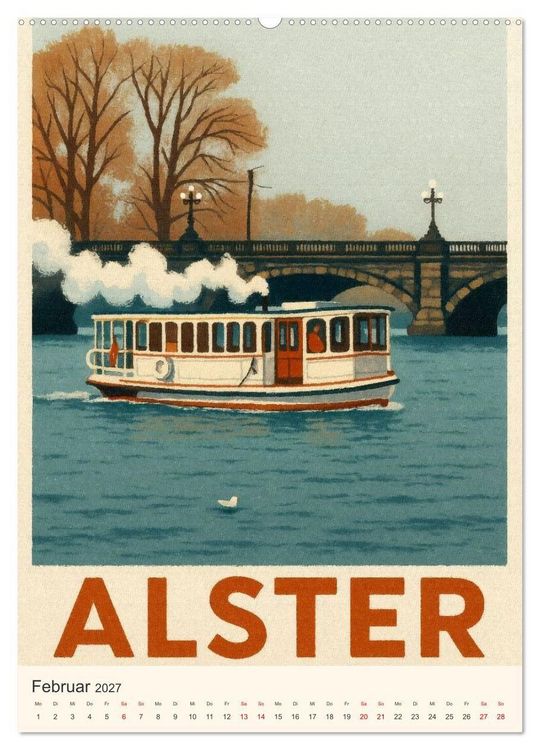 Produktbild: City Poster Hamburg - Stilisierte Impressionen der Hansestadt (Wandkalender 2027 DIN A2 hoch), CALVENDO Monatskalender