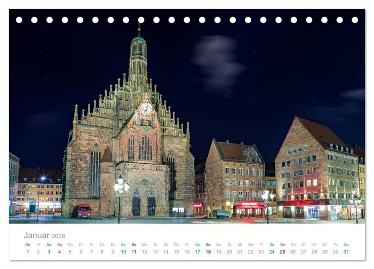 Produktbild: N&uuml;rnberg - Stadt der Br&uuml;cken und Geschichte (Tischkalender 2026 DIN A5 quer), CALVENDO Monatskalender