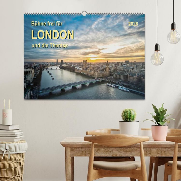 Produktbild: B&uuml;hne frei f&uuml;r London und die Themse (Wandkalender 2026 DIN A2 quer), CALVENDO Monatskalender