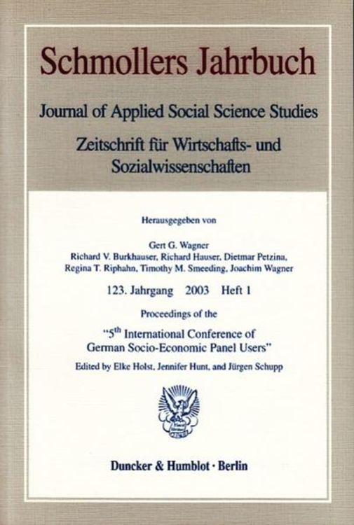Produktbild: Proceedings of the "5th International Conference of German Socio-Economic Panel Users".