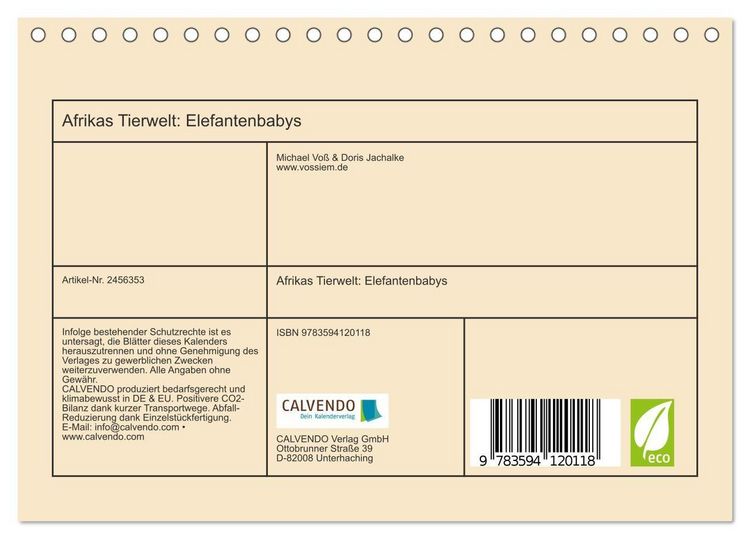 Produktbild: Afrikas Tierwelt: Elefantenbabys (Tischkalender 2027 DIN A5 quer), CALVENDO Monatskalender