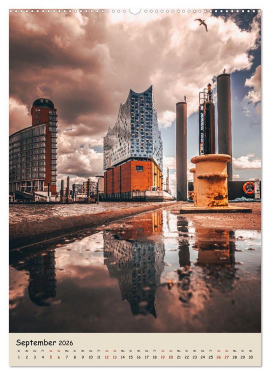 Produktbild: Hamburg Spiegelungen 2026 (hochwertiger Premium Wandkalender 2026 DIN A2 hoch), Kunstdruck in Hochglanz
