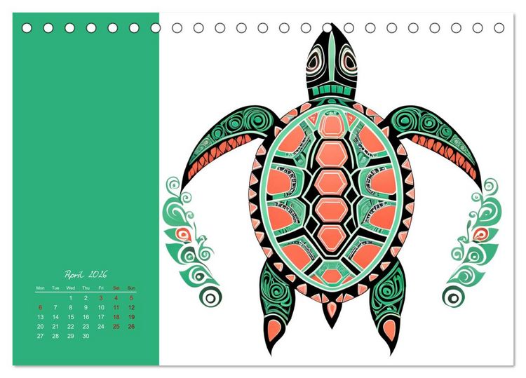 Produktbild: Tribal animals (Desk Calendar 2026 DIN A5 landscape), CALVENDO 12 Month DeskCalendar