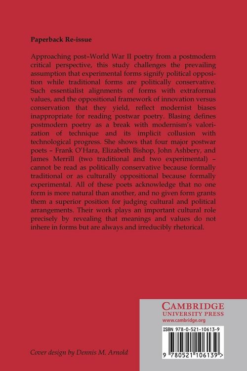 Produktbild: Politics and Form in Postmodern Poetry