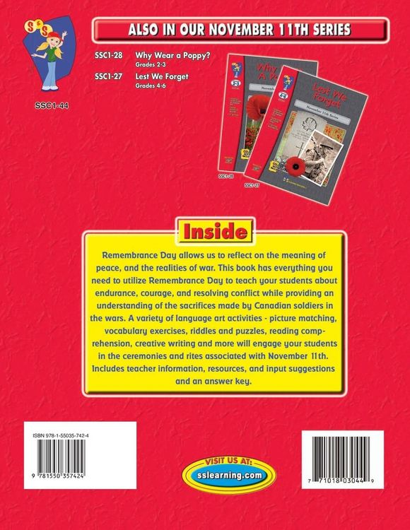 Produktbild: Remembrance Day Grades K to 3
