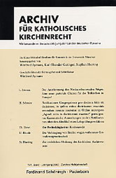 Produktbild: Archiv f&uuml;r Katholisches Kirchenrecht / Archiv f&uuml;r Katholisches Kirchenrecht