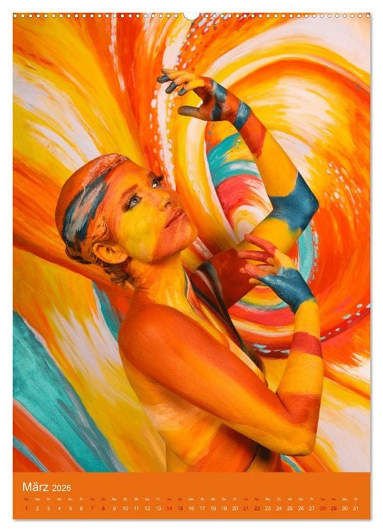 Produktbild: Bodypainting Adventures - Farbe auf nackter Haut (hochwertiger Premium Wandkalender 2026 DIN A2 hoch), Kunstdruck in Hochglanz