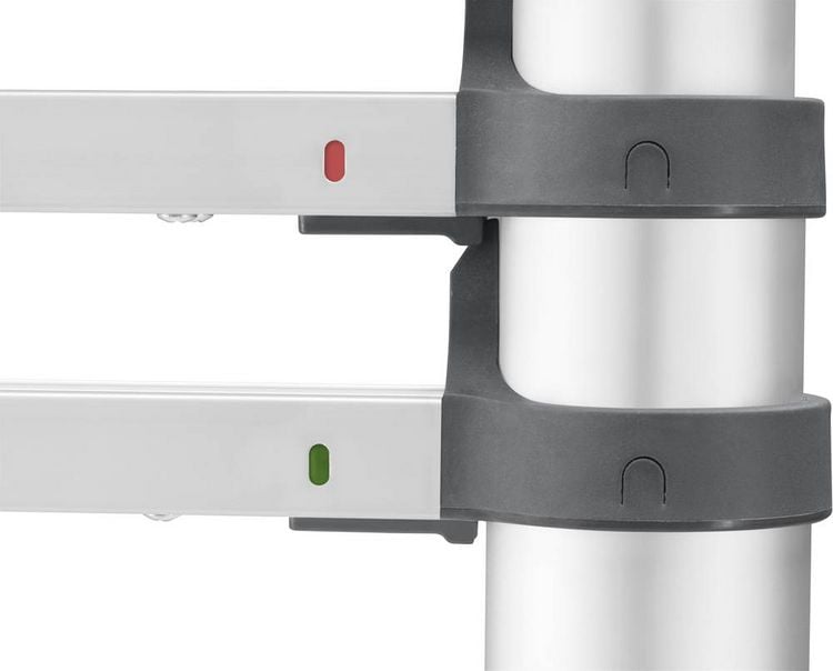 Produktbild: Hailo T80 FLEXLINE 7113-111 Aluminium Teleskopleiter Arbeitsh&ouml;he (max.): 3.95 m Silber, Schwarz, Rot DIN EN 131 10.7 kg