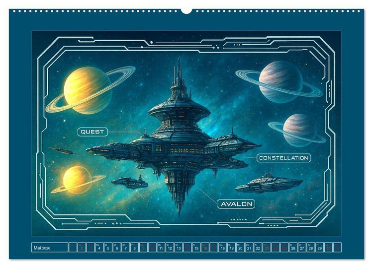 Produktbild: Intelligente Alientechnik (Wandkalender 2026 DIN A2 quer), CALVENDO Monatskalender