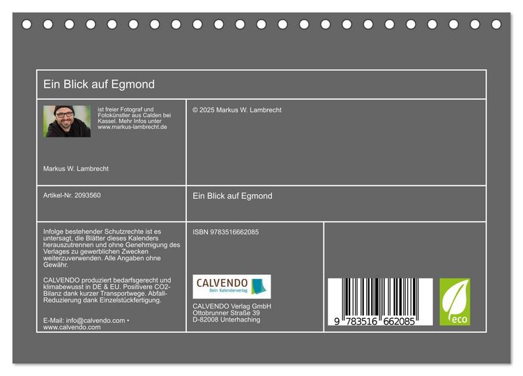 Produktbild: Ein Blick auf Egmond (Tischkalender 2026 DIN A5 quer), CALVENDO Monatskalender