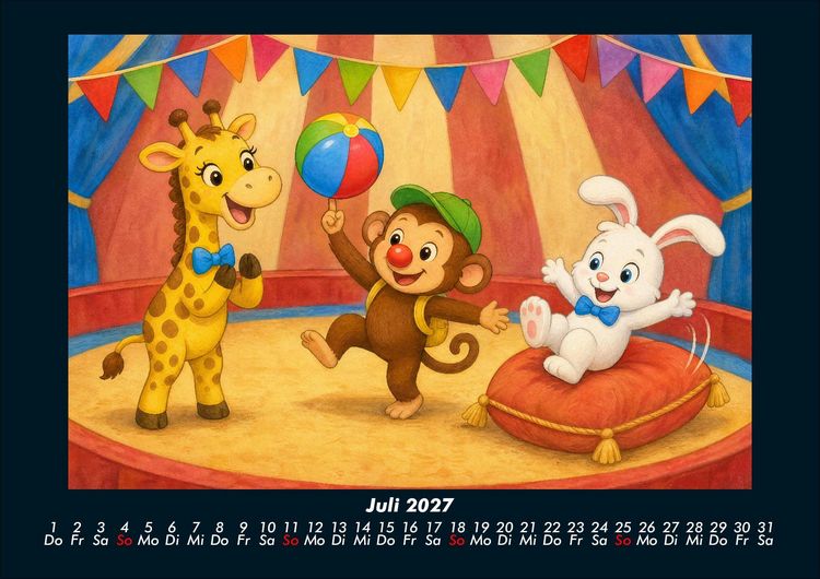 Produktbild: Nala, Bouncy & Milo in der Zirkuswelt 2027 Fotokalender DIN A4