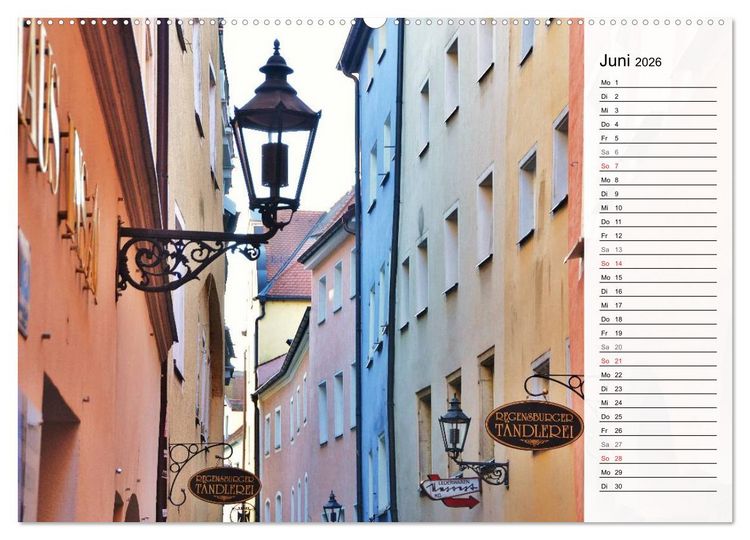 Produktbild: Die Farben von REGENSBURG (hochwertiger Premium Wandkalender 2026 DIN A2 quer), Kunstdruck in Hochglanz