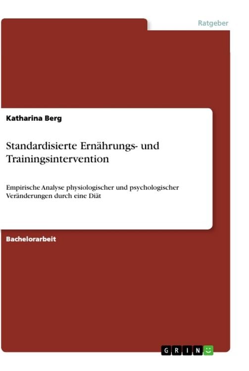 Produktbild: Standardisierte Ern&auml;hrungs- und Trainingsintervention