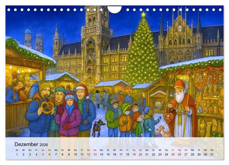 Produktbild: Bayrische Wimmelbilder - Wo Heimat lebendig wird (Wandkalender 2026 DIN A4 quer), CALVENDO Monatskalender
