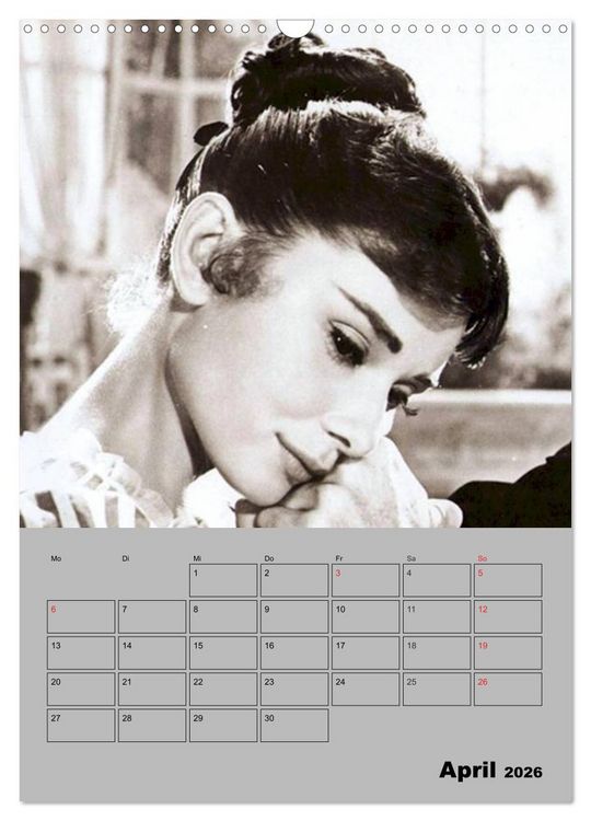 Produktbild: Hollywood-Diva. Audrey Hepburn (Wandkalender 2026 DIN A3 hoch), CALVENDO Monatskalender
