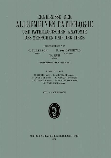 Produktbild: Ergebnisse der allgemeinen Pathologie und pathologischen Anatomie