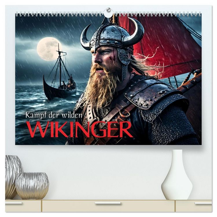 Produktbild: Kampf der wilden Wikinger (hochwertiger Premium Wandkalender 2026 DIN A2 quer), Kunstdruck in Hochglanz