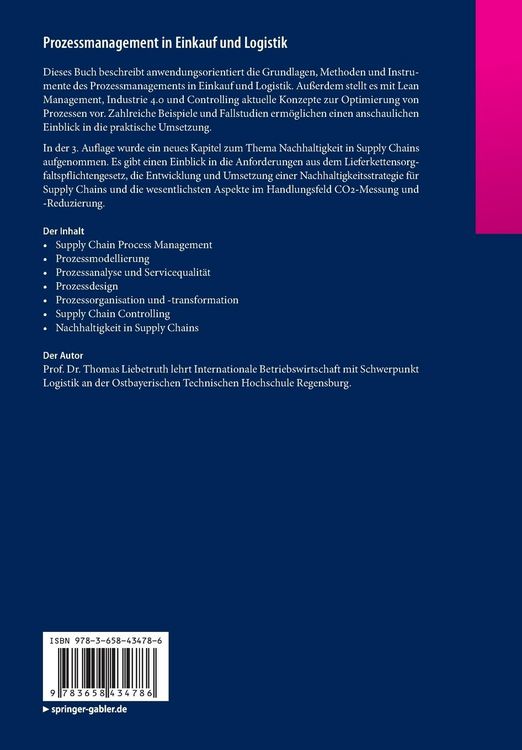 Produktbild: Prozessmanagement in Einkauf und Logistik